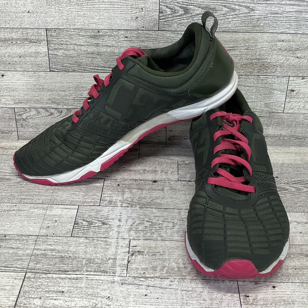 Reebok Crossfit Mesh Training Shoes Green Pink V59948 Men Size 9.5